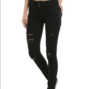 Blackheart Black Destructed Super Skinny Jeans